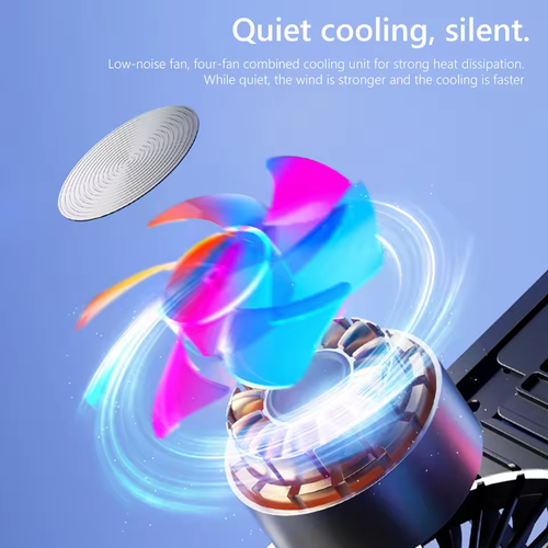 Laptop Cooling Pad With 4 Fans Foldable Laptop Cooling Fan RGB Silent Portable - 第 2/7 張圖片