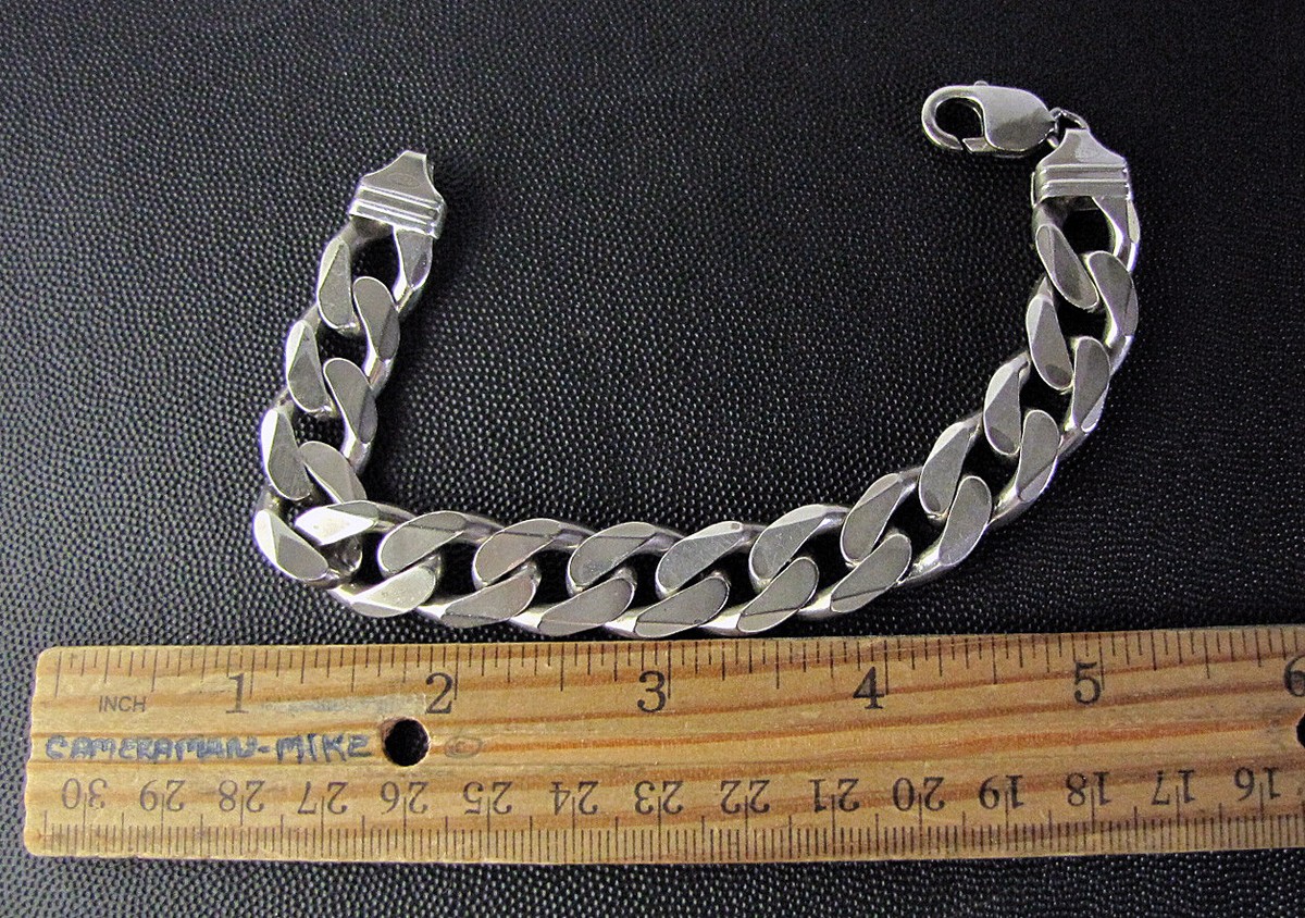 Chunky Link Bracelet Vintage Sterling Silver 8.5