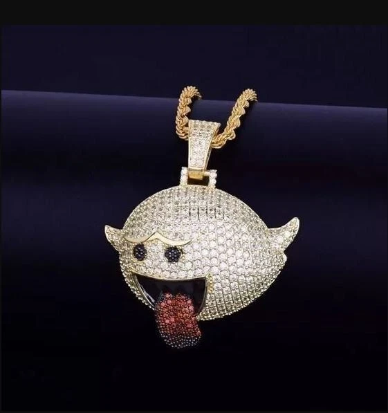 3Ct Round Cut Lab Created Diamond Cartoon Charm Men's Pendant 14K Yellow Gold Fn - Image 3 of 4