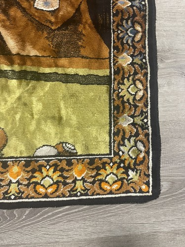 Tappeto da parete tema biliardo cani che giocano biliardo arazzo vintage 39x57 - Foto 4 di 8