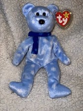 Ty Beanie Babies 1999 Holiday Teddy Bear Plush Toy - Blue 🎄🎄🎄
