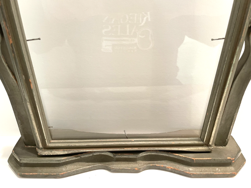 Antique Art Deco Wood Tilt Swivel Picture Frame With Glass Tabletop 6.5" x 8.5" - Picture 3 of 7