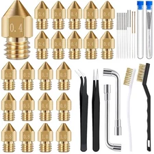 23PCS 3D Printer Nozzle MK8 Multiple Size Fits Makerbot Creality CR-10 Ender 3 5