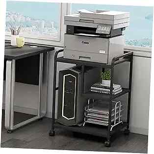 Printer Stand with Storage Shelf for Home Office Organization, 22 x 18 Black-image