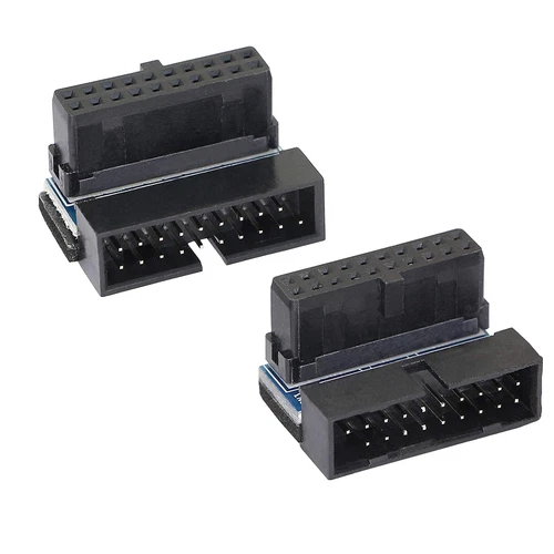 Right Angled USB 3.0 20-Pin Male to Female Extension Adapter, Desktop Motherboar - Picture 1 of 12