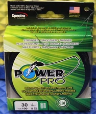 PowerPro Spectra Microfilament Braided Fishing Line 30LB 100Yds Moss Green 20059