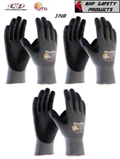 PIP 34-874 MaxiFlex Ultimate Micro Foam Nitrile Grip Coated WORK GLOVES 3 PAIR