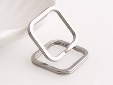 Durable Stainless Steel Square Split Rings – Keychain for DIY Keys & Dog Tags