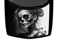 Painted Sugar Skull Artistic Sexy Woman Vinyl Decal Graphic Hood Wrap Car Truck