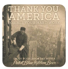 Pabst Brewing Co Thank You America  Beer Coaster Milwaukee WI