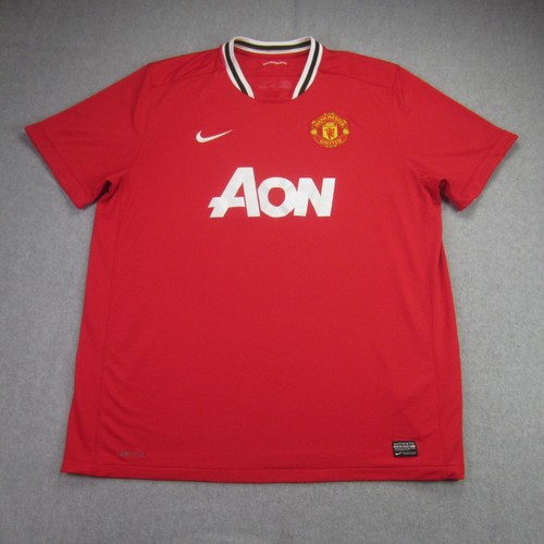 Manchester United FC Trikot Herren 2XL Rot AON Nike Swoosh Futbol Soccer Shirt