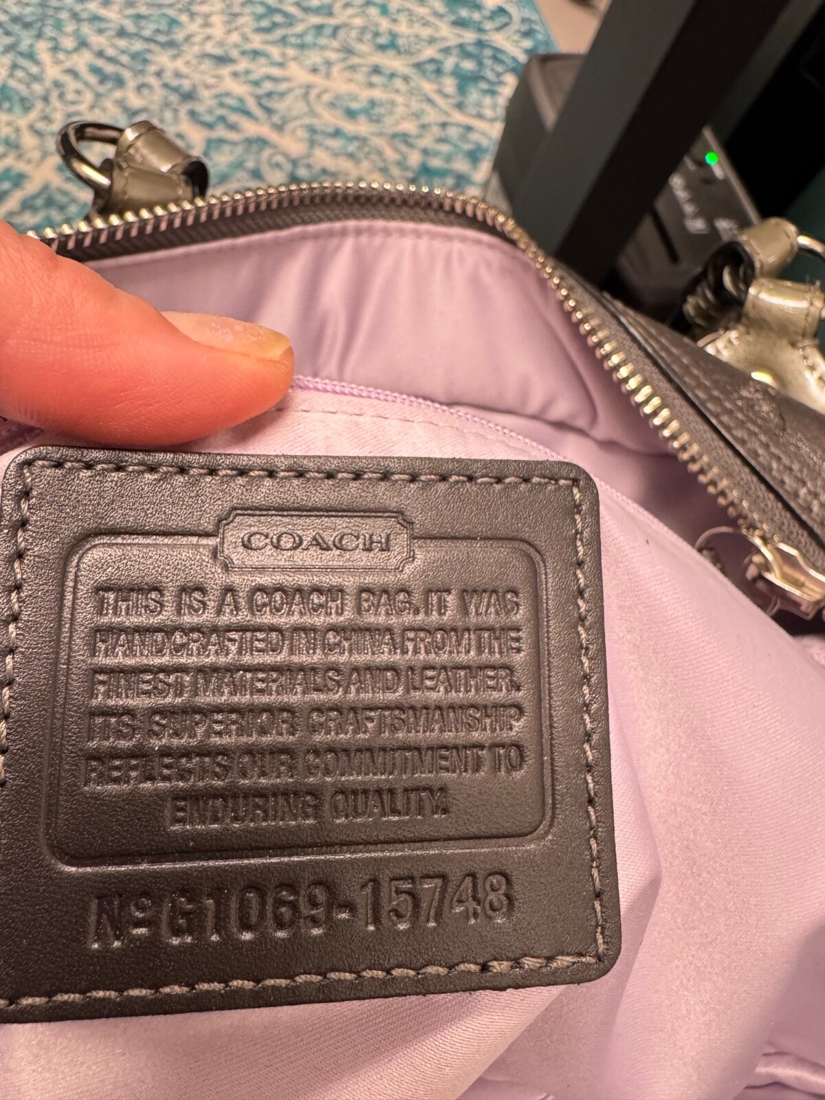 Authentic Coach Python Embossed Leather Tote Shou… - image 2