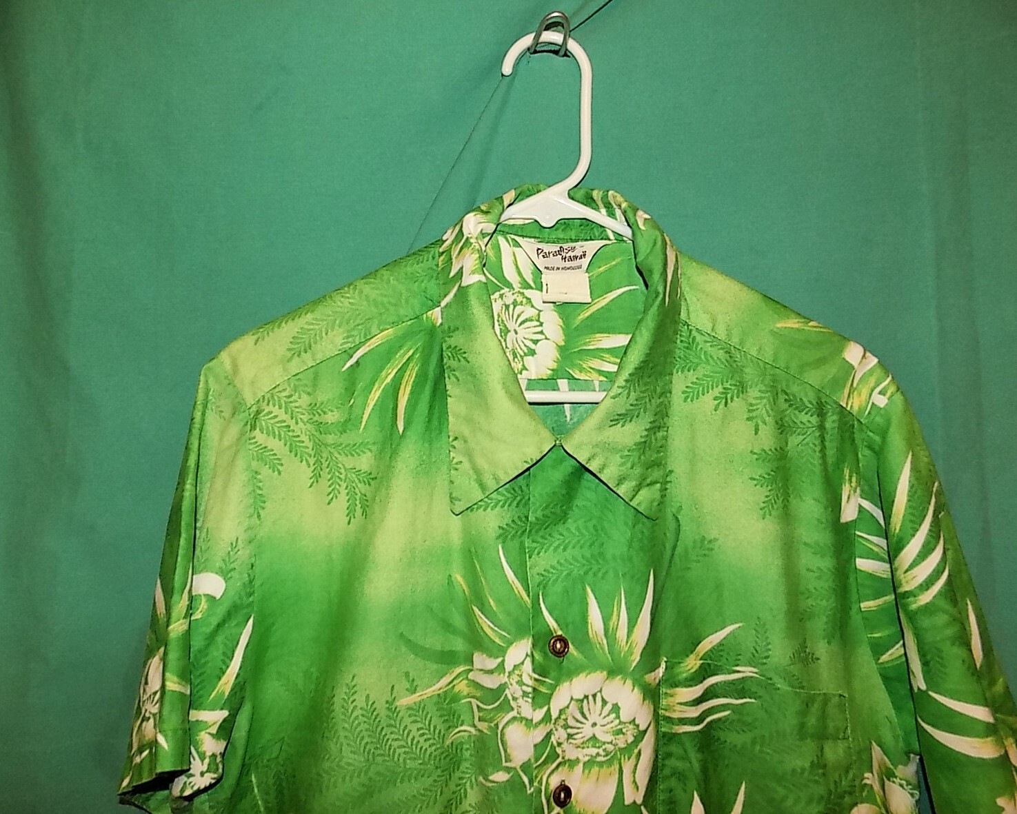 Exc! Vtg 60s PARADISE HAWAII HAWAIIAN SHIRT, OHANA FABRIC SELVEDGE