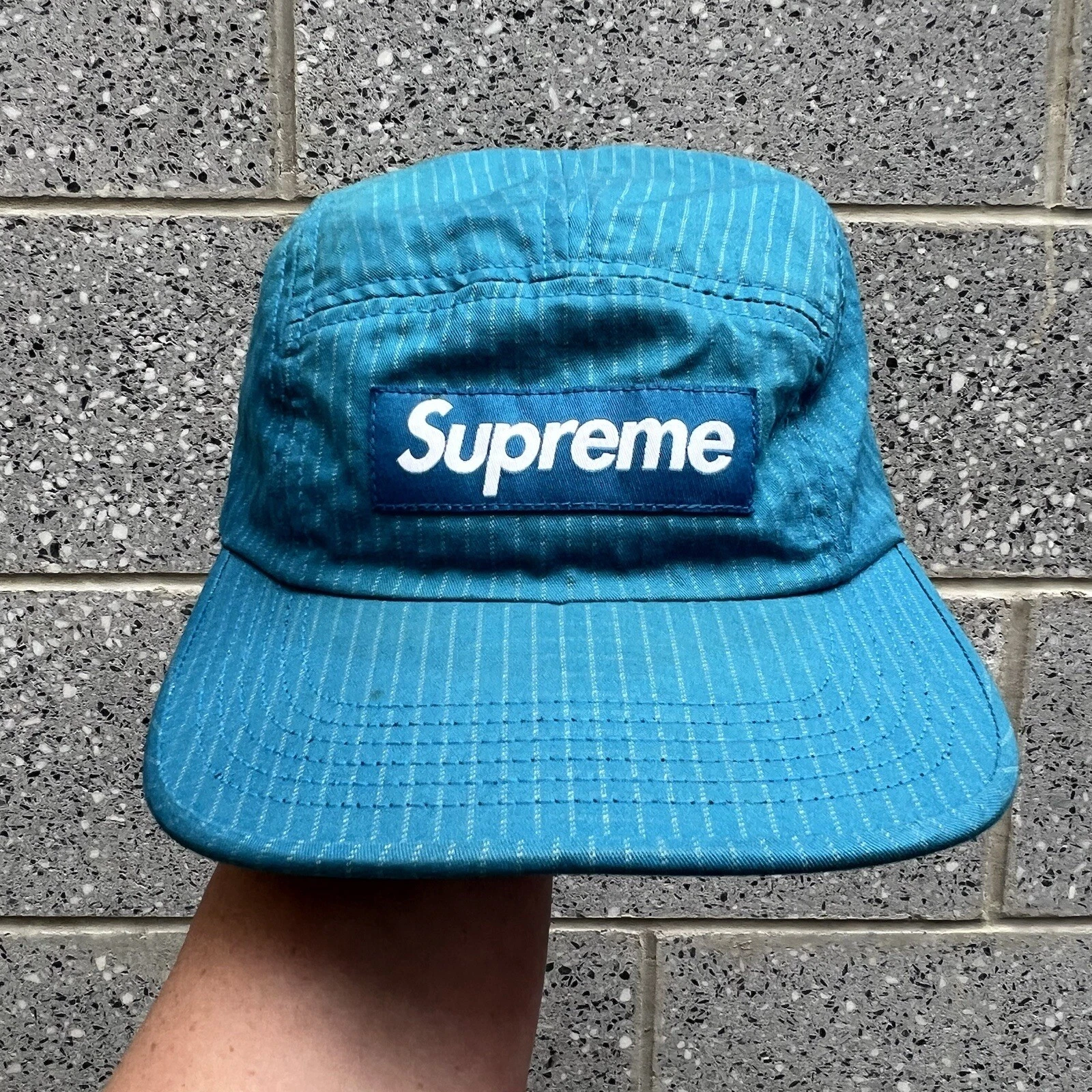 Casquette de camp grille déchiquetée bleue Supreme FW'17