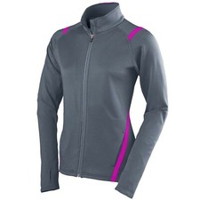 Augusta Sportswear Girls Large Graphite/Power Pink Freedom Track Jacket Athletic