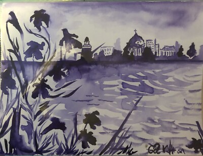  Babelsberg  Hand Painted Artwork Direct From Artist K.-V. Dutchman Size A4