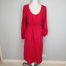 ISABEL Maternity Long Sleeve Smocked Jacquard Dress - Ingrid & Isabe