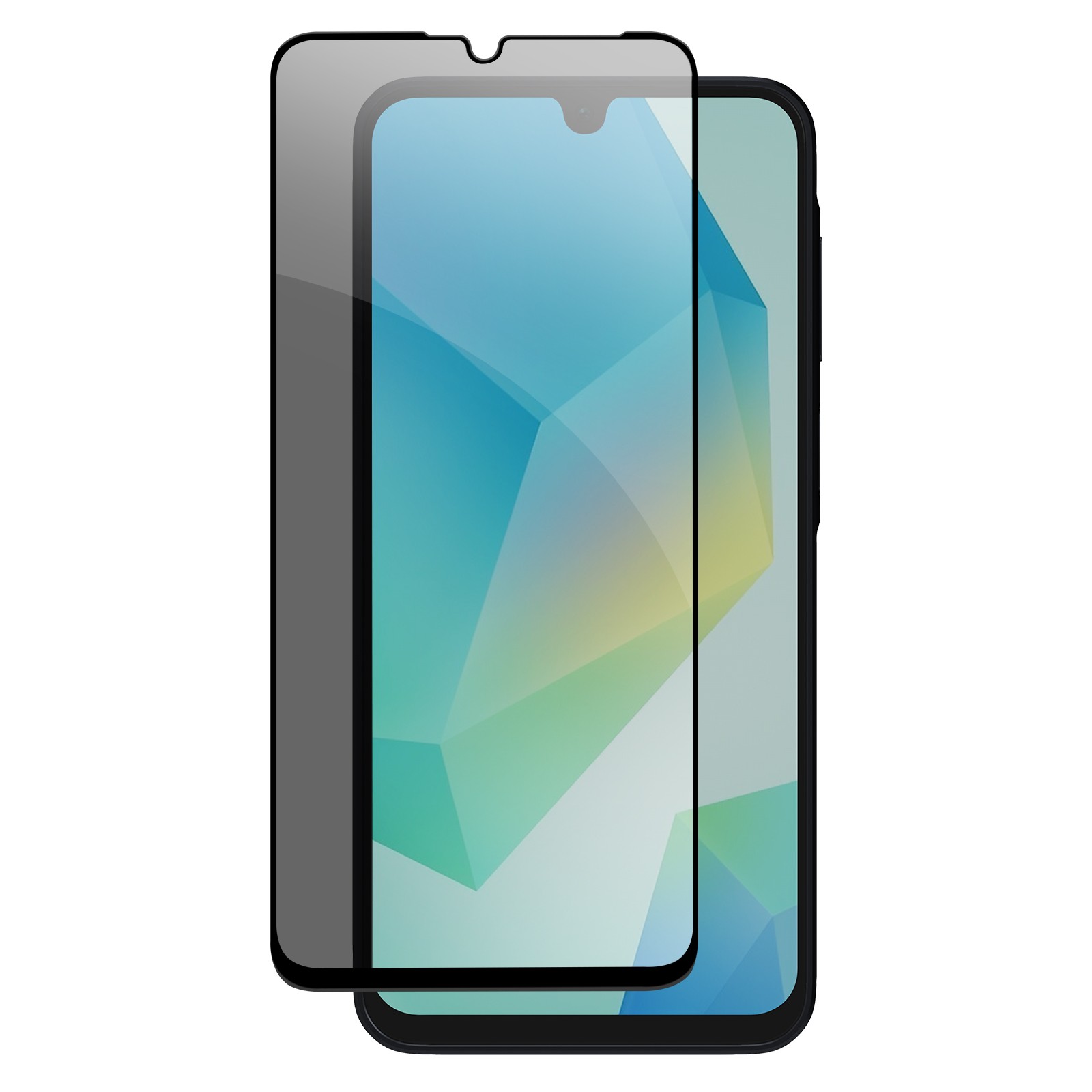 Verre trempé anti-espion 9H Avizar pour Galaxy A06 protection d'écran noire