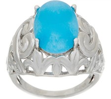 Oval Jade Sterling Silver Ring,Size 5