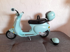 BARBIE VESPA MOTOR RAD ROLLER MOPED SCOOTER TÜRKIS AQUA MATTEL 2002 HELM Rarität