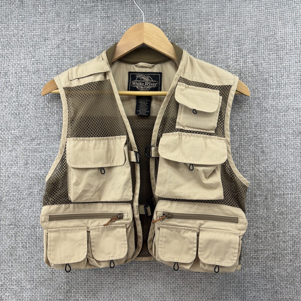 Gilet De Pêche à La Mouche White River Fly Shop, Taille XXL, Kaki - Neuf Sans étiquette