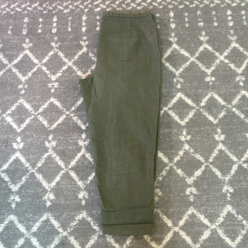 Women’s Stockton Green Cotton Twill Chino Pants 22W Tapered Cuffed Hem