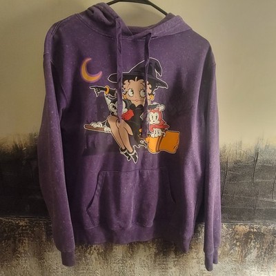 Fleischer Studios Betty Boop Purple Pullover Hoodie Halloween Women's M