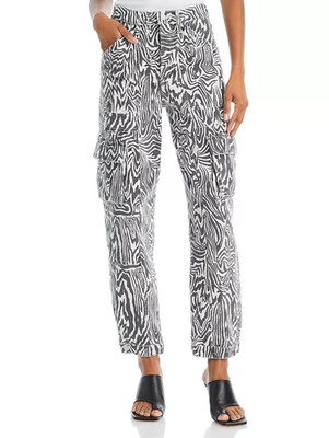 Mother Women Size 28 Curbside High Rise Cargo Zebra Ankle Jeans Funky