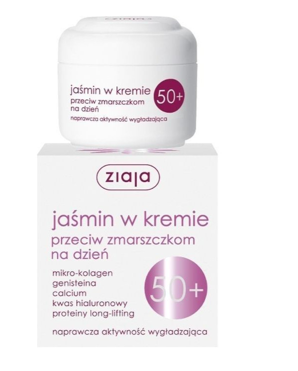Ziaja Jasmin Anti-Wrinkle Day Cream 50+ mature skin micro-collagen 50ml