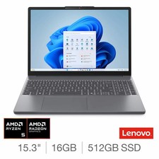Lenovo IdeaPad Slim 3 Ryzen 5, 16GB RAM, 512GB SSD, 15.3 Inch Laptop, 83K7009RUK