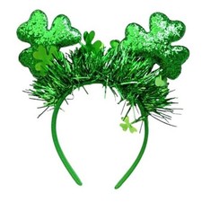 YNITSED St Patricks Day Headband Shamrock Headband 1 Count Pack of 1 Green2