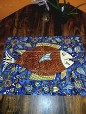 Beautiful ceramic tile wall art mural Fish In The Sea 12 Pc Tile Set