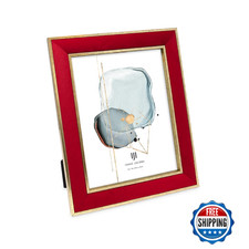 Isaac Jacobs Velvet 8x10 Picture Frame Gold Double Border Photo Display
