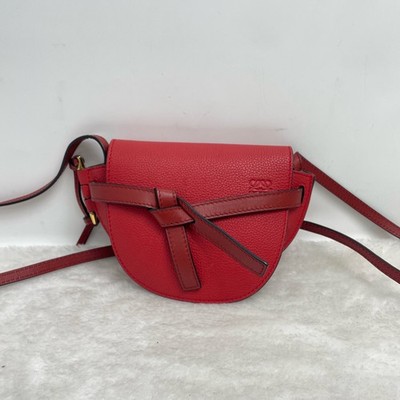 Loewe Pre-Owned Authentic Saddle Bag Red Free Tracked Shipping
