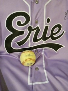 Signed Erie Seawolves Jersey MiLB (Strike Out Cancer) Brady ALLEN + Bonus Ball