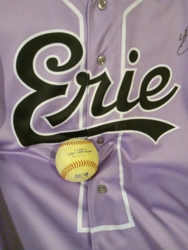 Signed Erie Seawolves Jersey MiLB (Strike Out Cancer) Brady ALLEN + Bonus Ball