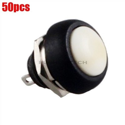 50Pcs   Push Button Switch White 12Mm Waterproof Mini Round Switch Ic hg *vy