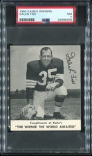 1960 Kahn's Wieners Galen Fiss PSA 7 Cleveland Browns Univ. of Kansas