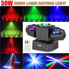 50W Laser Light RGBW LED Moving Head Disco Stage Lighting Beam DMX512 Party DJ