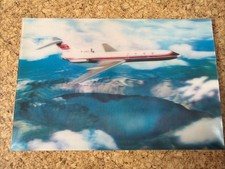 RARE Vintage 3D Lenticular Choson Minhang TU-154 Postcard DPRK North Korea
