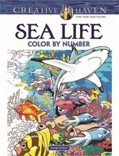 Image of Creative Haven Sea Life Color by Number Coloring Book (Paperback or Softback)