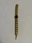 Seiko Watch Women 16mm Black Dial Gold Tone Hexagon 1N00-5G90 Needs Battery