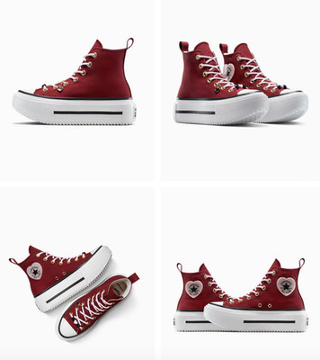 NEW Women's CONVERSE Lift Double Stack Heart Charm Valentine's Shoes A17214C