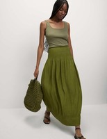 Marks & Spencer Womens Viscose Midaxi A Line Skirt in Antique Green - M&S