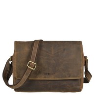 Greenburry Tasche UmhäNgetasche Vintage Damen Herren A4 Braun Antik Leder Neu