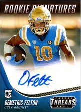 2021 Panini Chronicles Draft Picks Threads TS-DMF Demetric Felton RC Rookie Auto