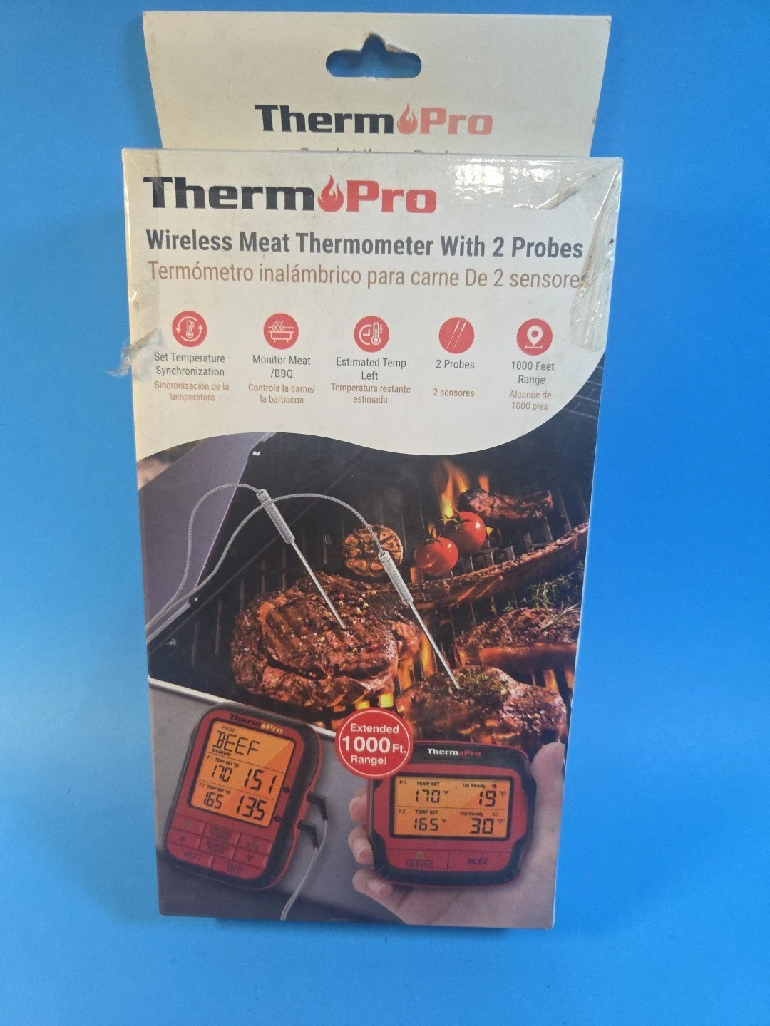 ThermoPro TP828BW 1000FT Wireless Dual Probe Meat Thermometer for Smoker Grill
Opens in a new window
