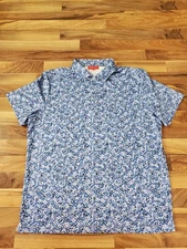 Redvanly Men’s Fourcy Golf Performance Polo Shirt-Blue Lavender Sz XL