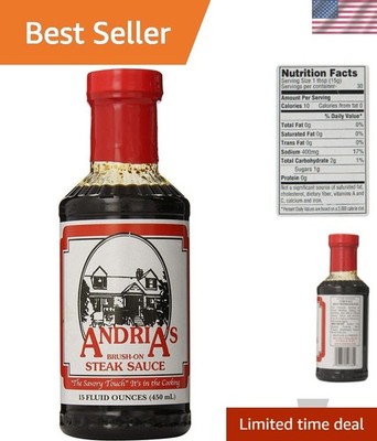 Pack of 3 Andria's  Brush-On Steak Sauce, 15 Oz Each - Elevate Your BBQ