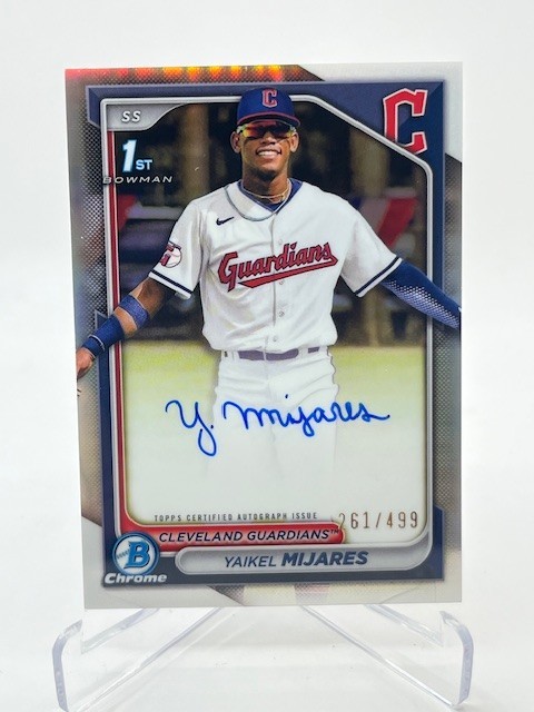 2024 BOWMAN CHROME YAIKEL MIJARES RC AUTO REFRACTOR #D 261/499 SP 1ST